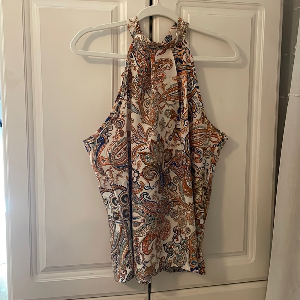 Paisley Print Tie Back Halter Top